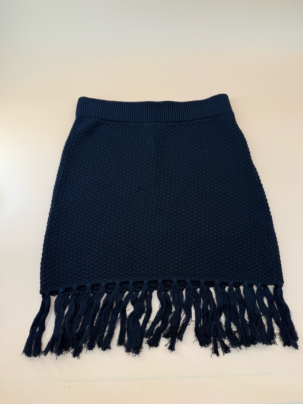 Le Lis Black Knit Fringe Mini Skirt